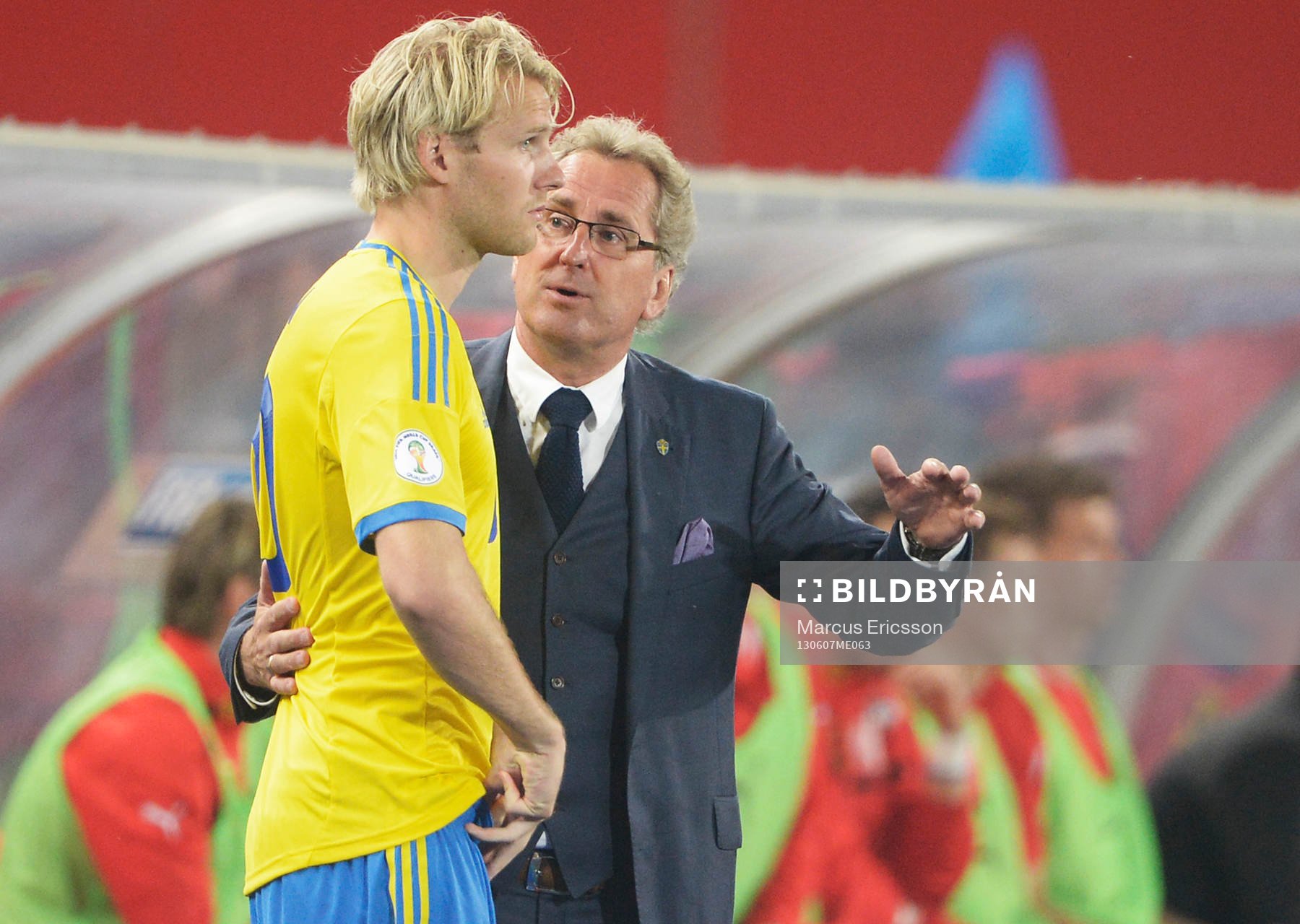 Ola Toivonen och Erik Hamrén förbundskapten Sverige