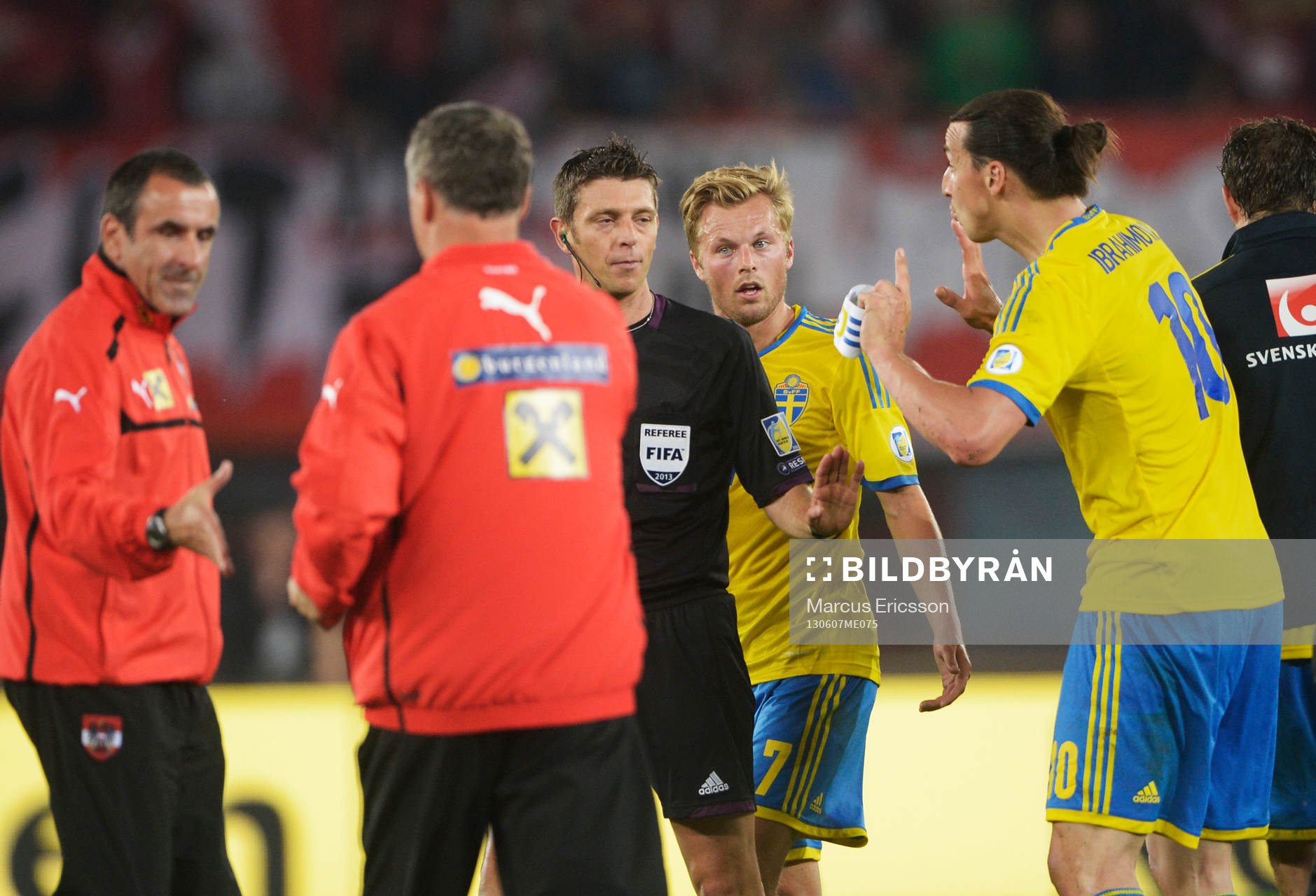 Gianluca Rocchi, domare Italien och Zlatan Ibrahimovic,