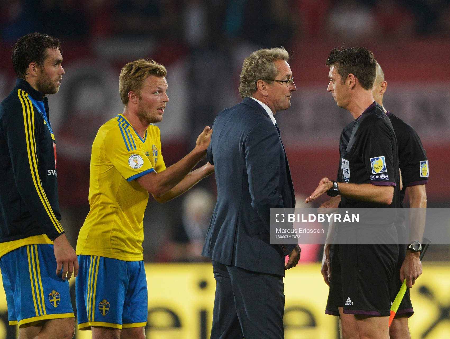 Johan Elmander, Sebastian Lrasson och Erik Hamrén,