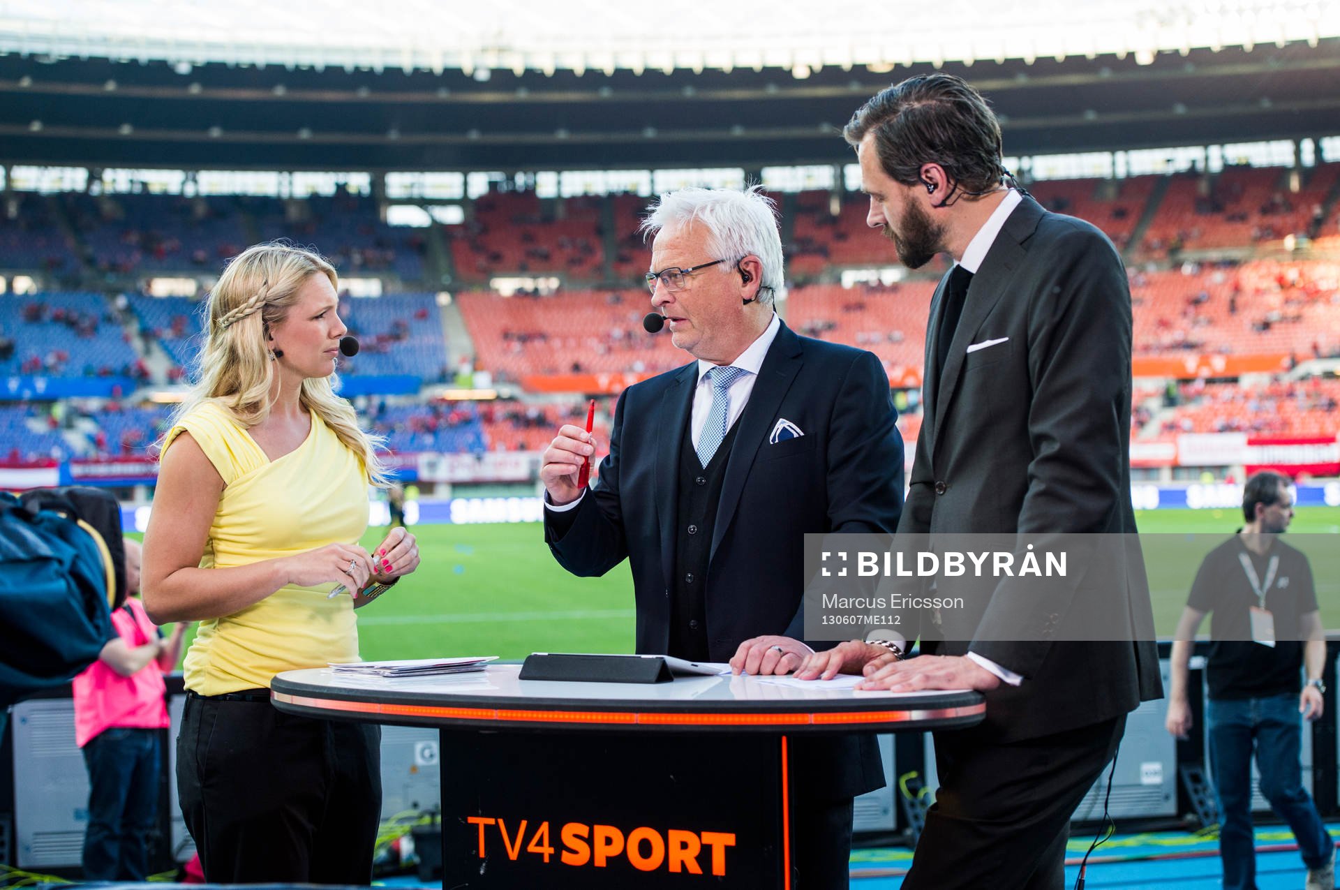 TV4 Sport, Anna Brolin, Hasse Backe och Olof Lundh i studion