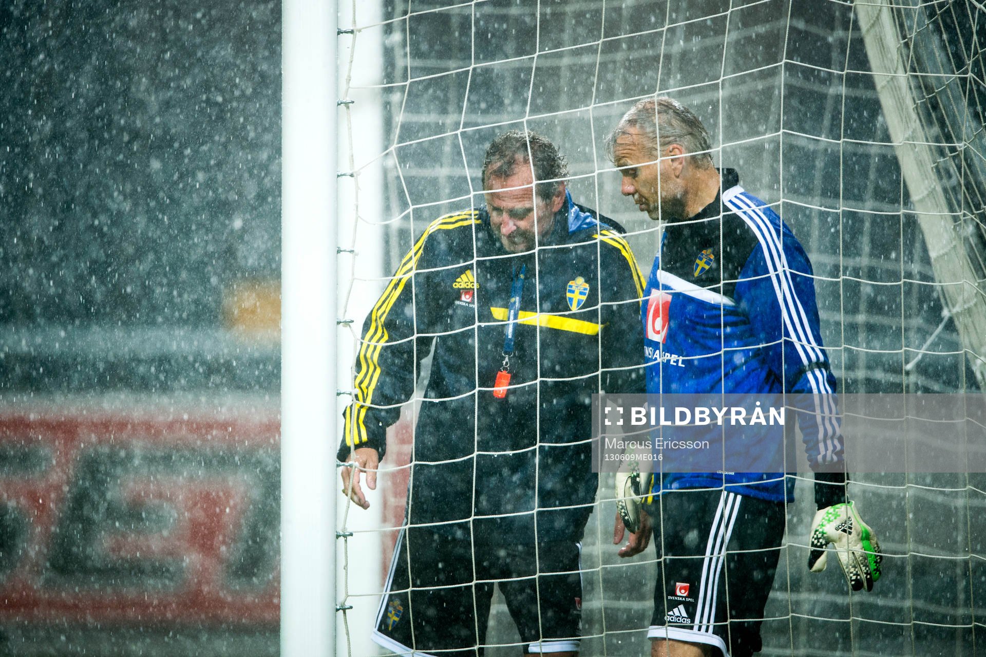 Träning på Friends Arena. Erik Hamrén, förbundskapten