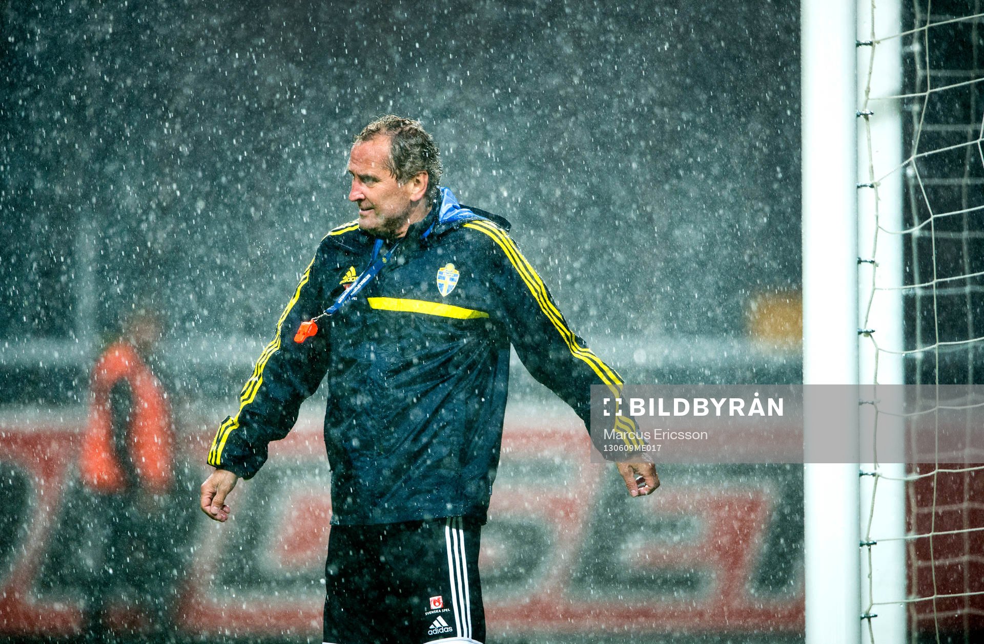 Träning på Friends Arena. Erik Hamrén, förbundskapten