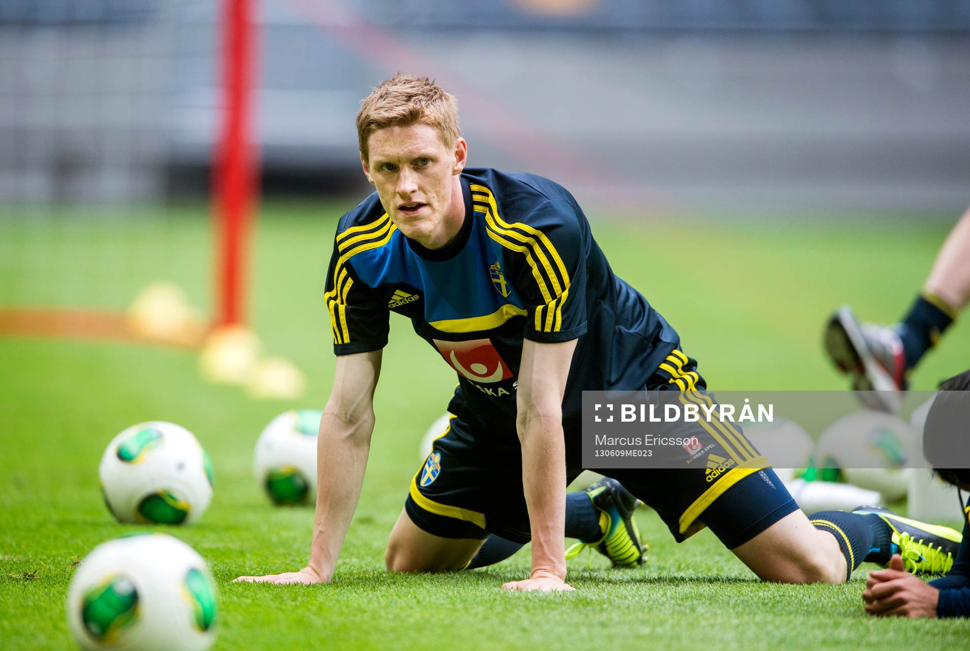Träning på Friends Arena. Rasmus Elm
