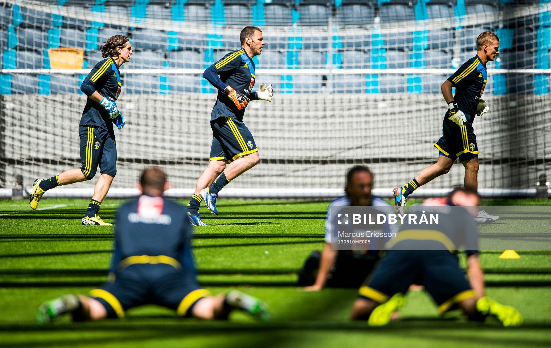 Träning på Friends Arena. David Mitov Nilsson, Daniel
