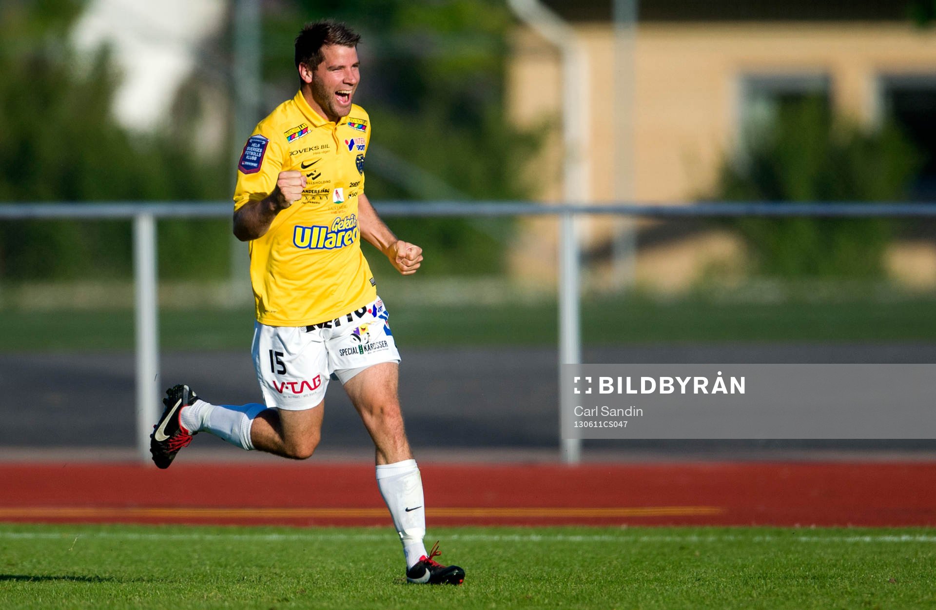 Fotboll, Superettan, Falkenberg - GIF Sundsvall: Stefan Rodevåg, Falkenberg, jublar efter att han gjort 1-0.