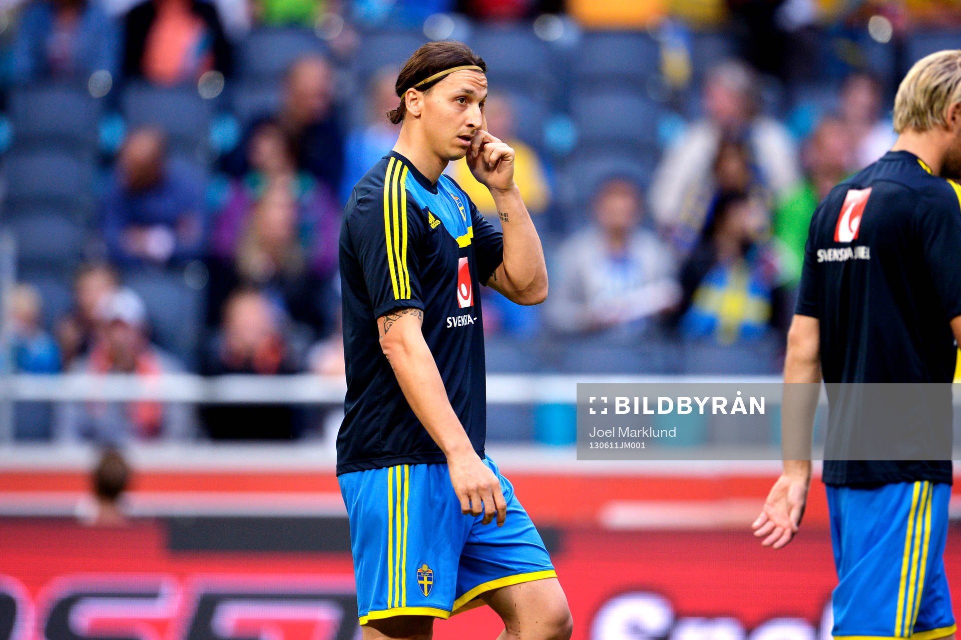 Sveriges Zlatan Ibrahimovic i matchen mellan Sverige och