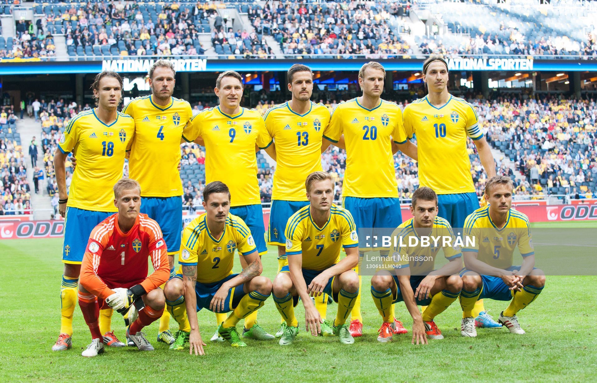 Övre raden från vänster: Albin Ekdal, Andreas Granqvist,