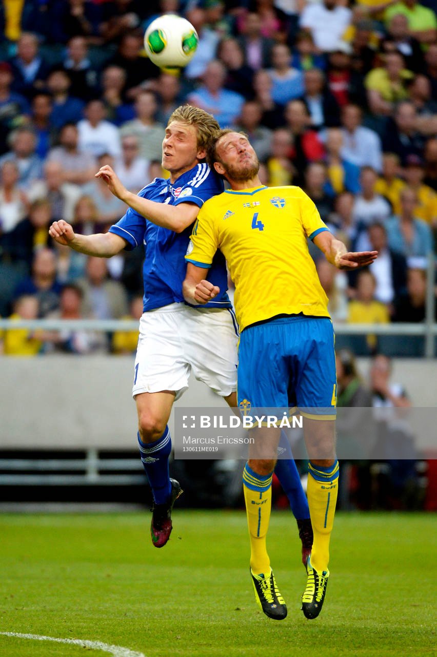 Nickduell mellan Sveriges Andreas Granqvist och Färöarnas