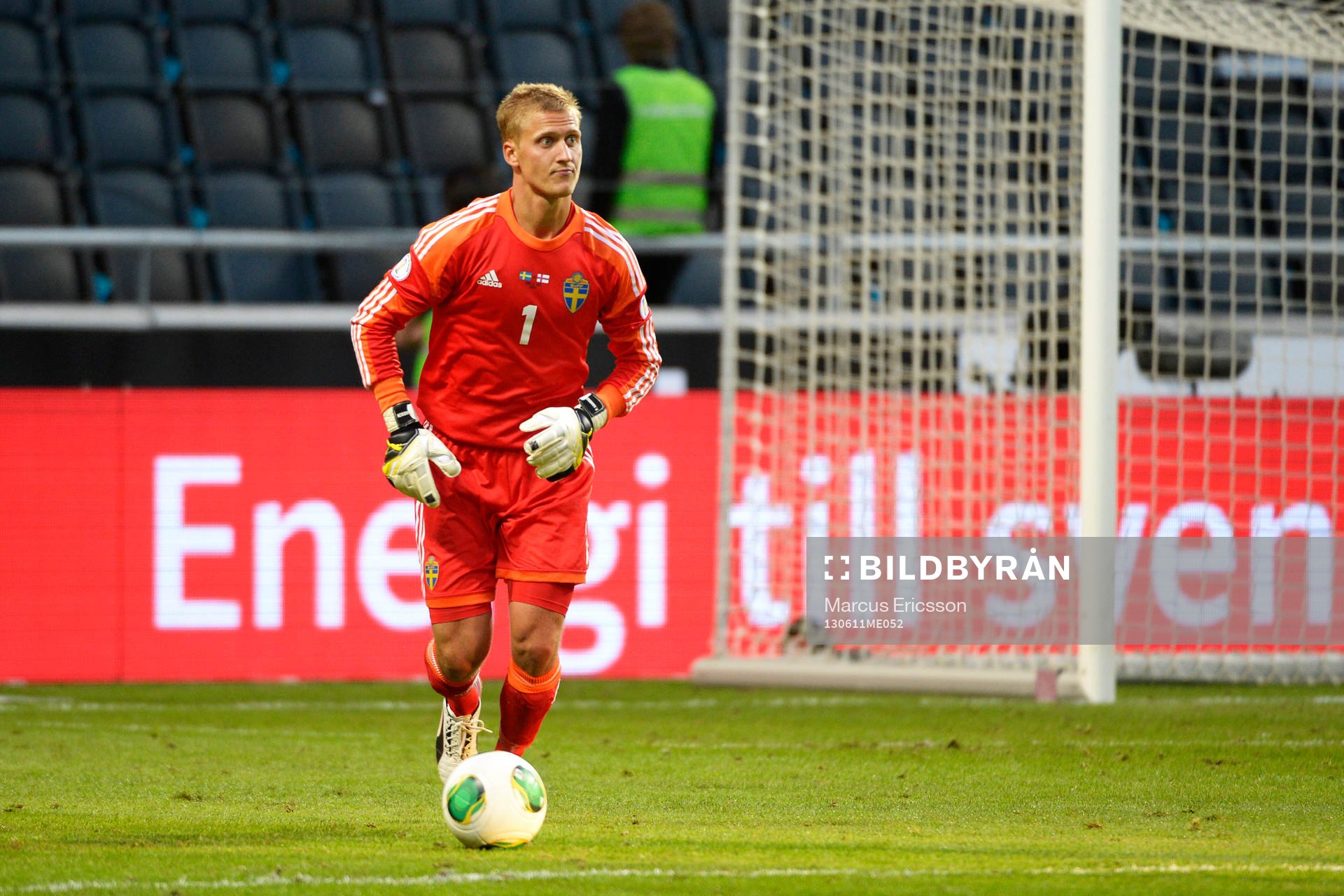 Sveriges målvakt Pär Hansson i matchen mellan Sverige och