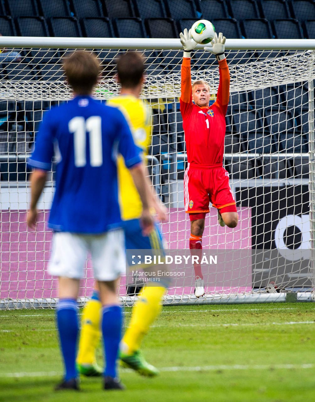 Pär Hansson, målvakt, Sverige i matchen mellan Sverige
