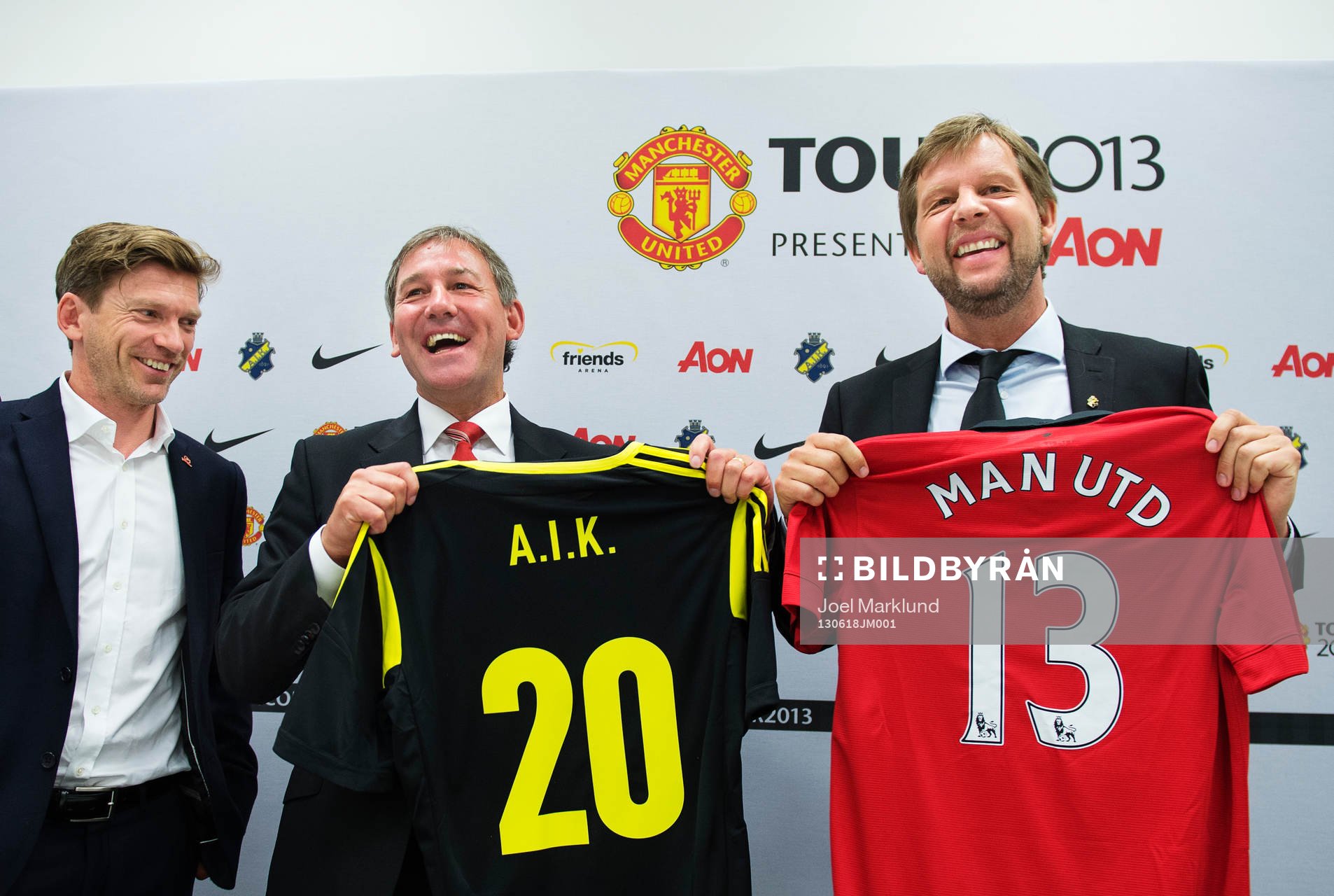 Jesper Blomqvist, Bryan Robson och Thomas Edselius, vd AIK