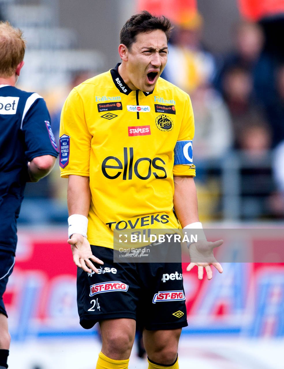 Elfsborgs Stefan Ishizaki skriker ut sin frustration i
