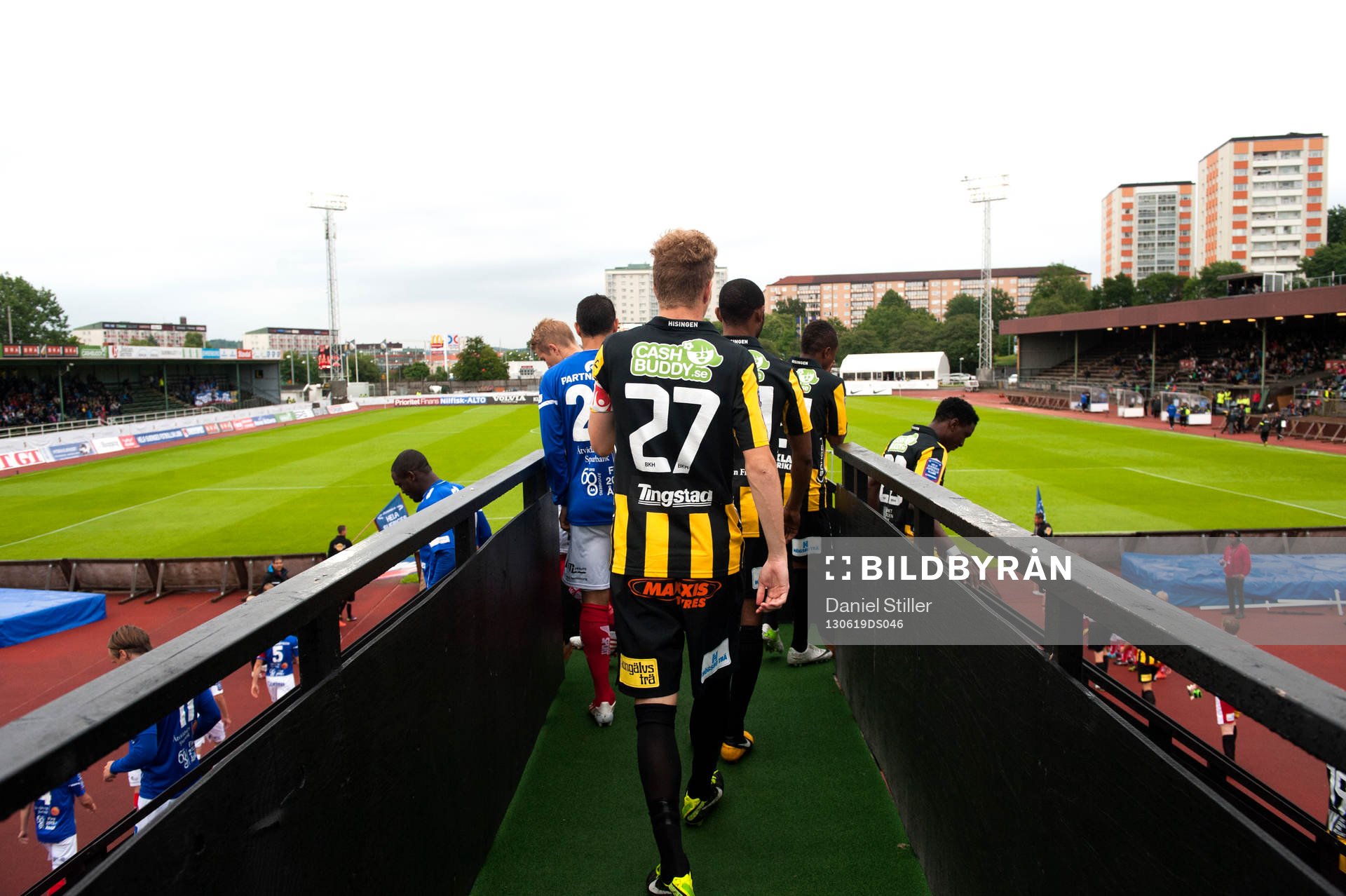Laget påväg in till matchen mellan Häcken och