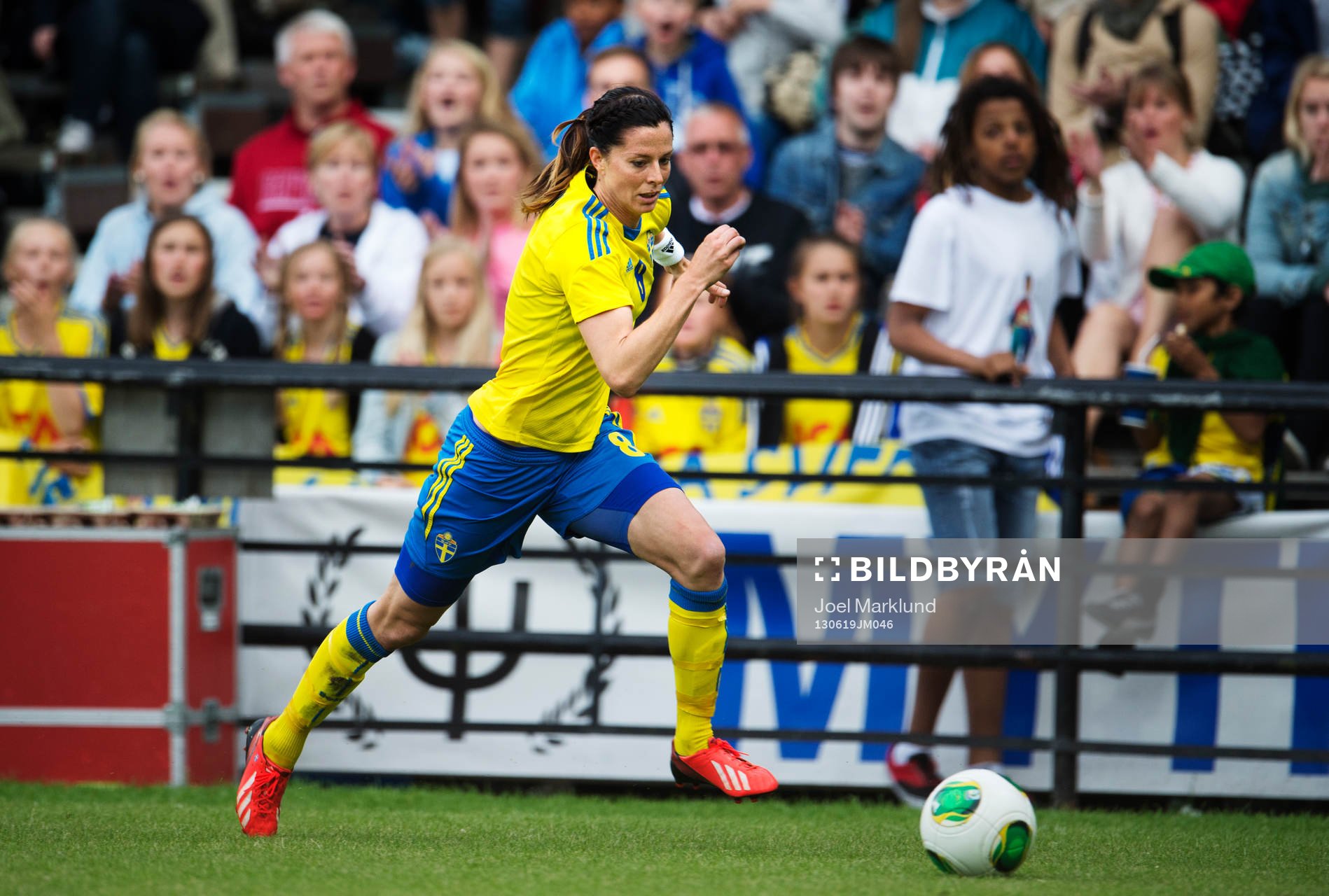 Sveriges Lotta Schelin i träningslandskampen mellan