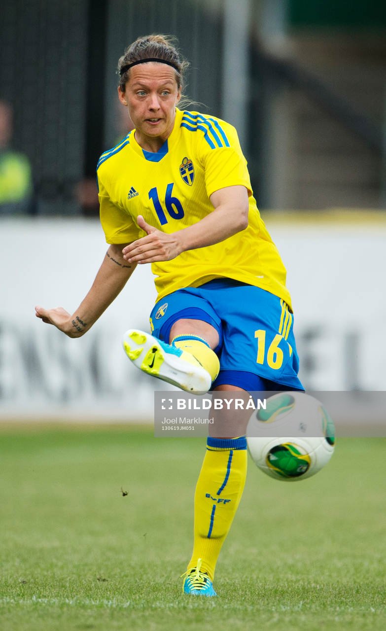 Sveriges Lina Nilsson i träningslandskampen mellan Sverige
