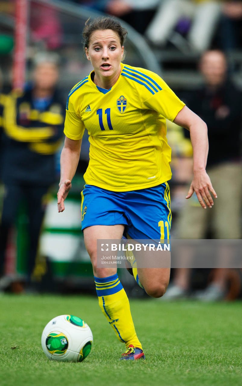 Sveriges Antonia Göransson i träningslandskampen mellan