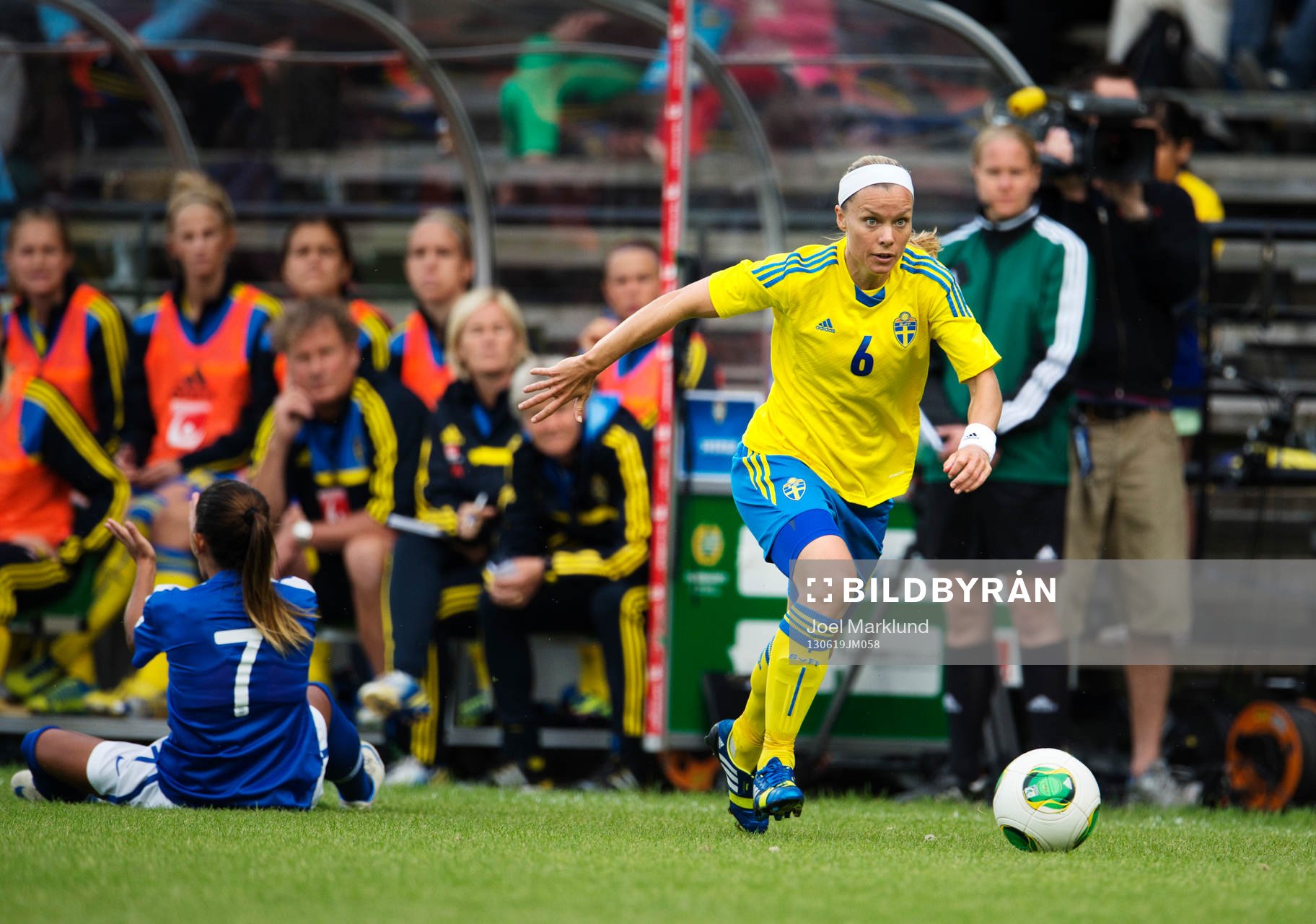 Sveriges Sara Thunebro i träningslandskampen mellan