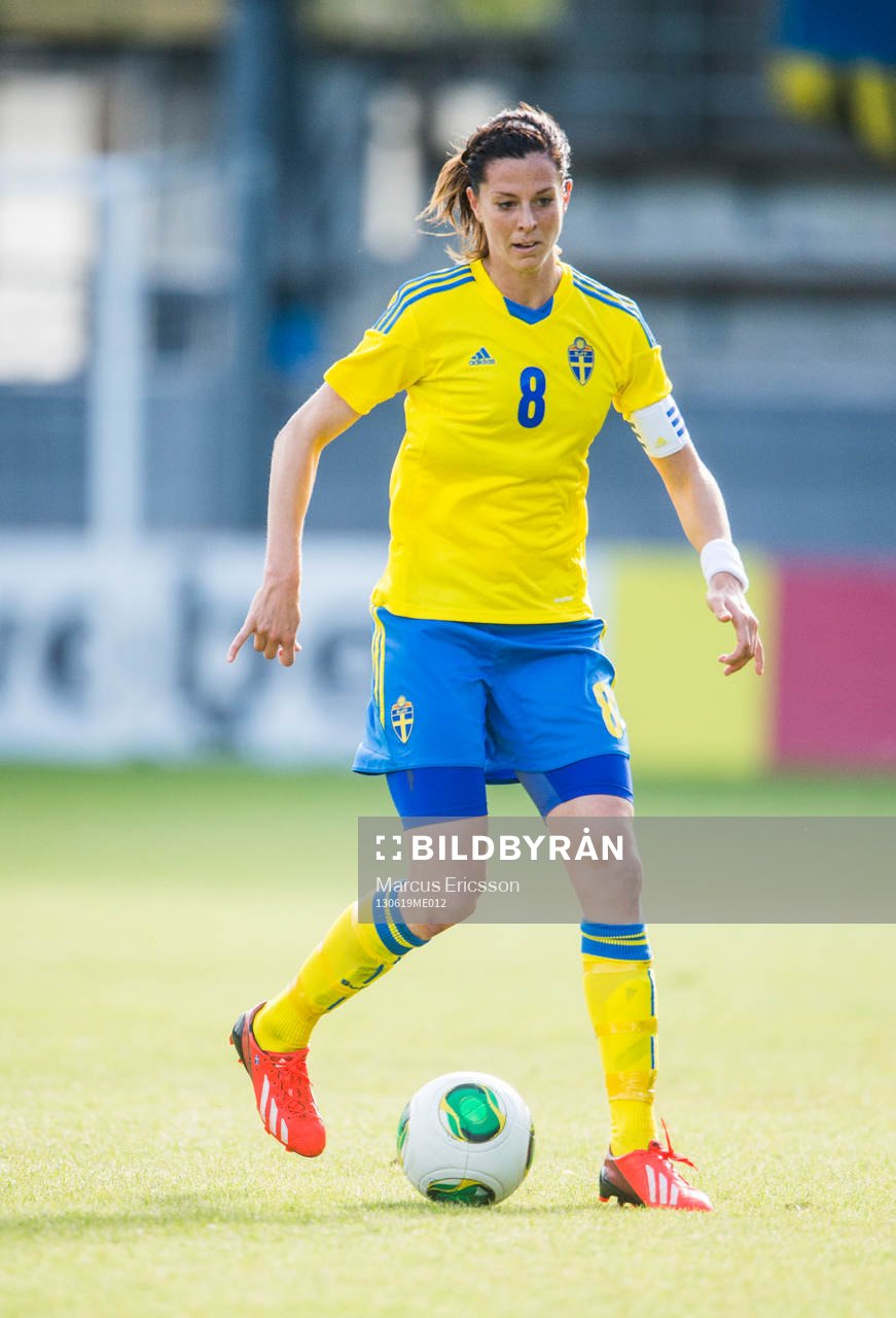 Sveriges Lotta Schelin i träningslandskampen mellan
