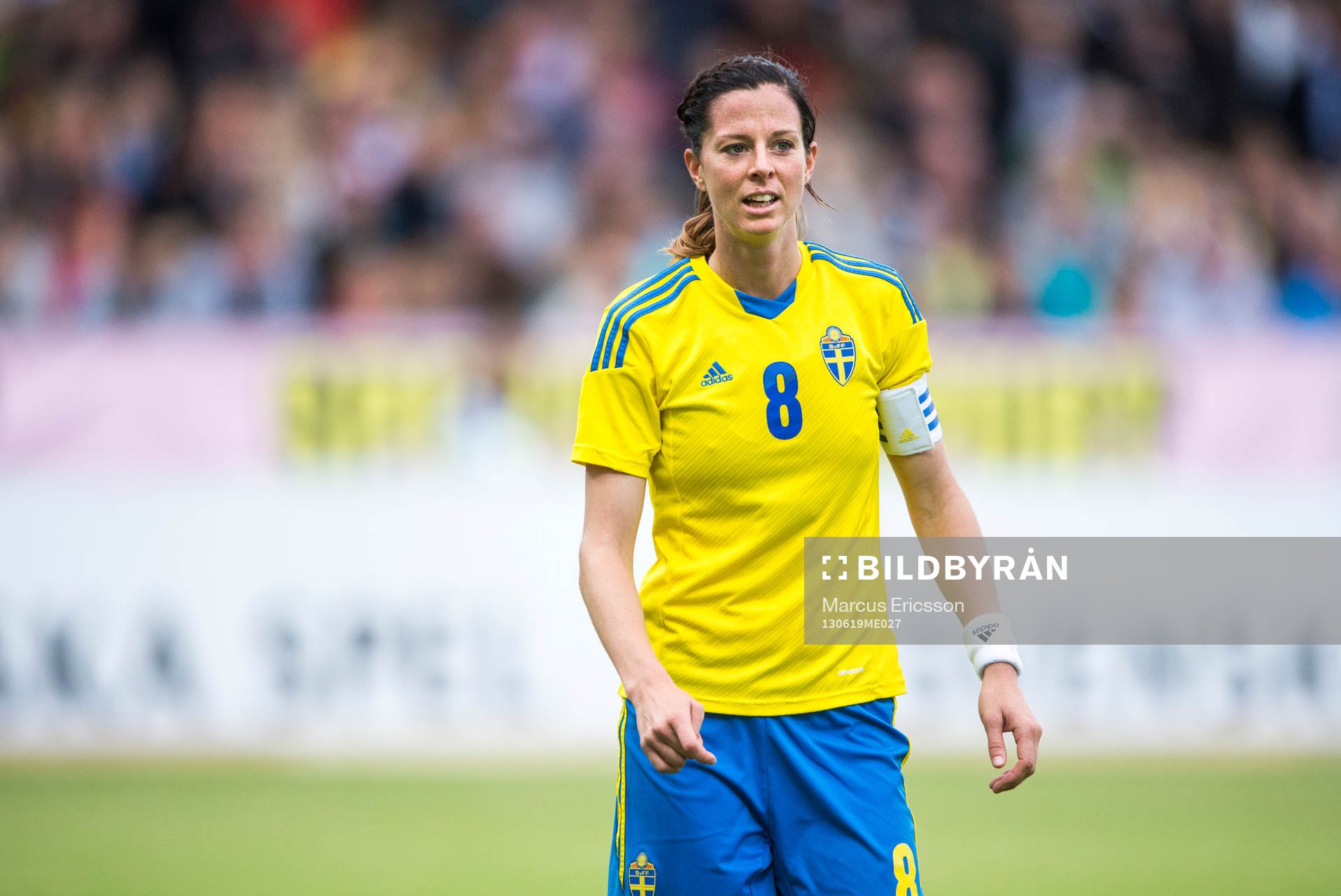 Sveriges Lotta Schelin i träningslandskampen mellan