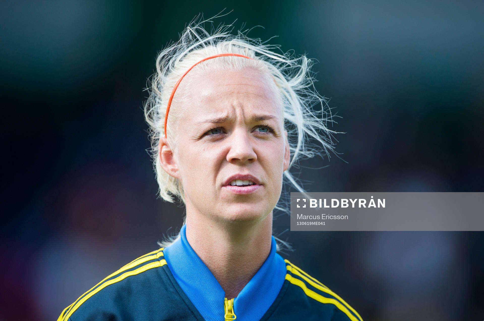 Sveriges Caroline Seger i träningslandskampen mellan