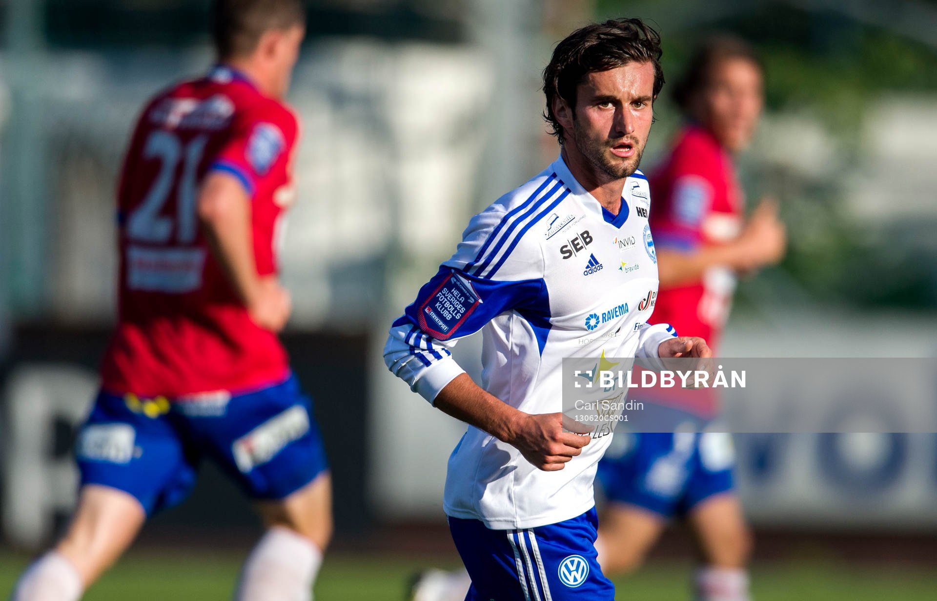 Värnamos Elmin Kurbegovic under fotbollsmatchen i superettan mellan Örgryte och Värnamo den 20 juni 2013 i Göteborg.