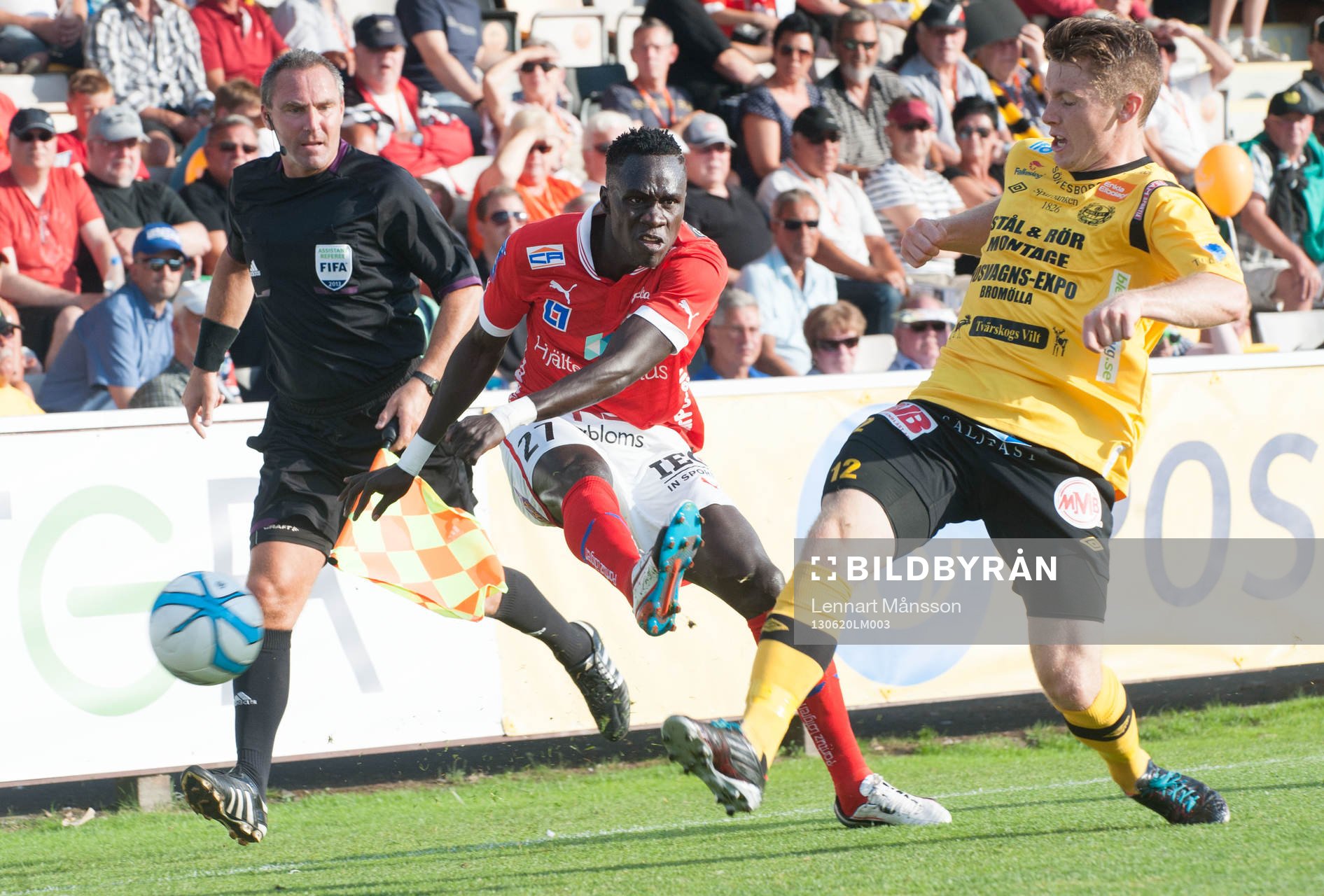 0-1 målskytten Papa Diouf, Kalmar, mot Viktor Agardius,