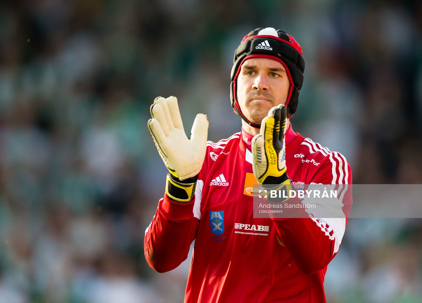 Ängelholms målvakt Matt Pyzdrowski i matchen mellan Hammarby och Ängelholm i Superettan i fotboll 23 Juni 2013 i Stockholm. 