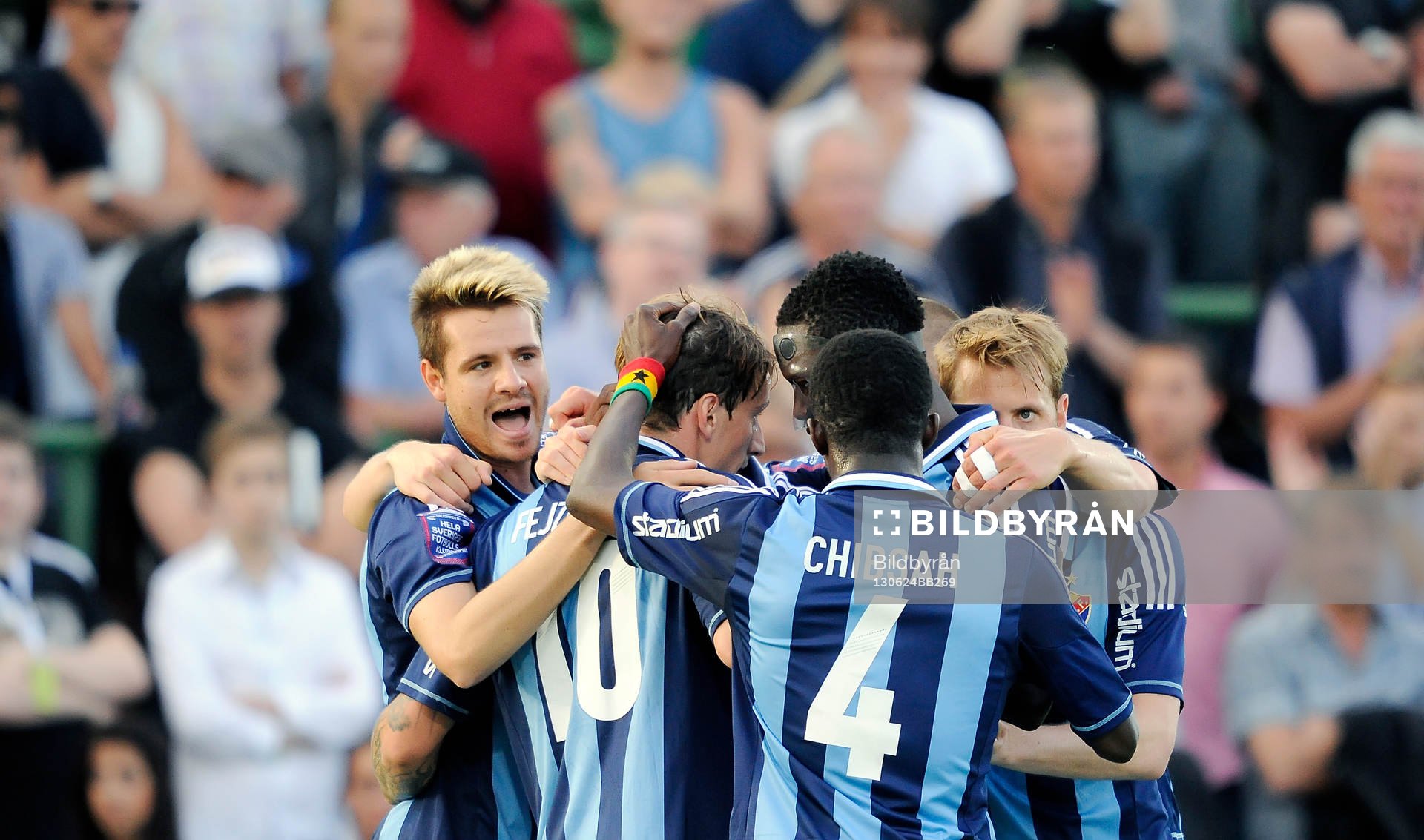 0-1 jubel av Djurgårdens nr 10 Erton Fejzullahu