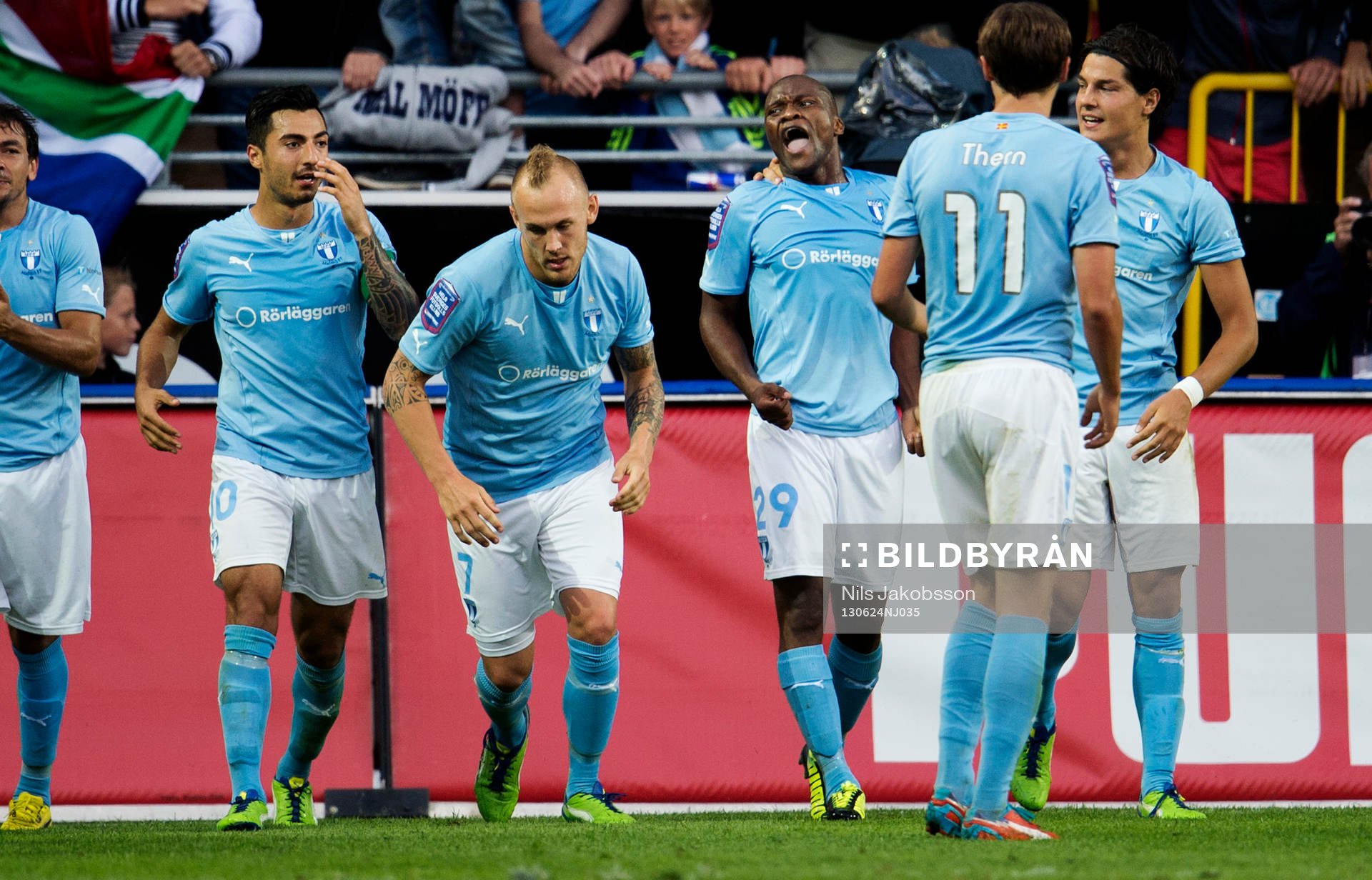 Malmö FFs Tokelo Rantie jublar