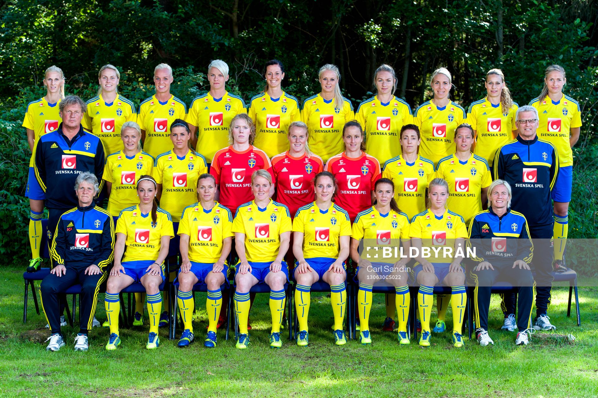 Svenska damlandslaget fotograferas