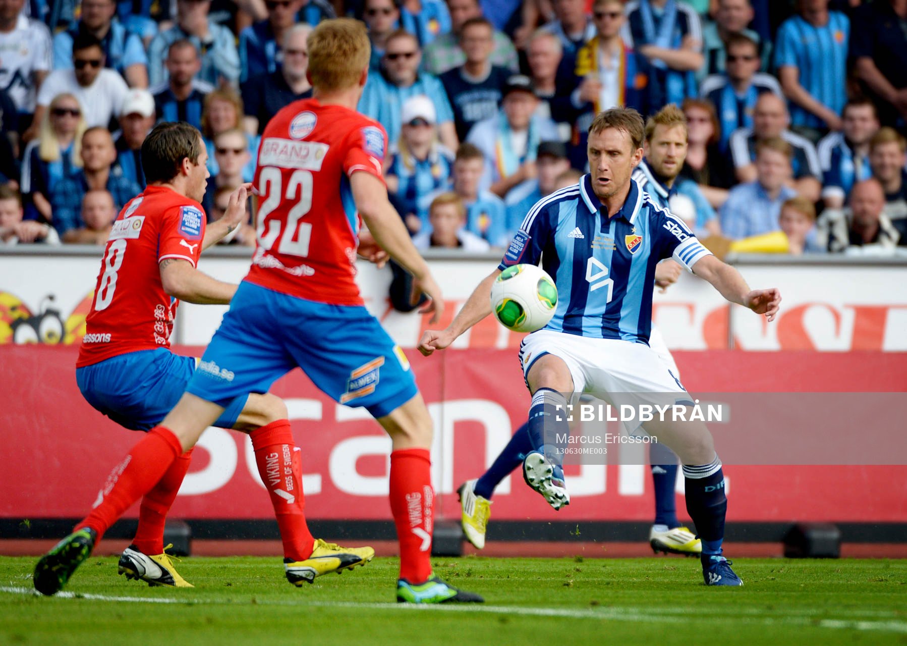 Djurgårdens kapten Andreas Johansson i matchen mellan