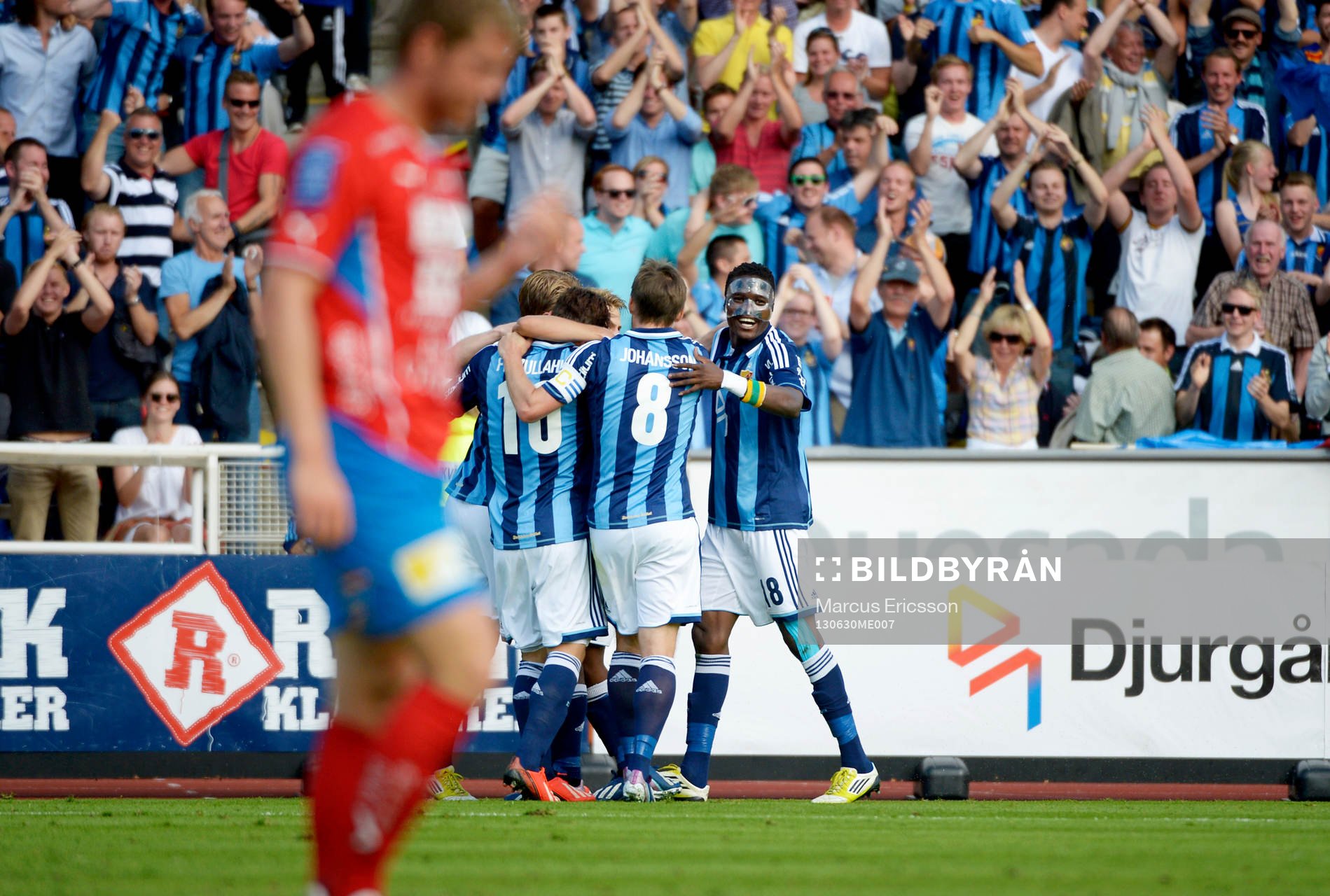 Amadou Jawo klackar in 1 - 0 i matchen mellan Djurgården