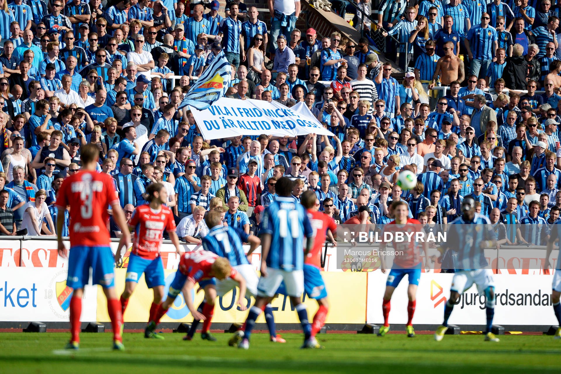matchen mellan Djurgården och Öster den 30 juni 2013 i Stockholm.