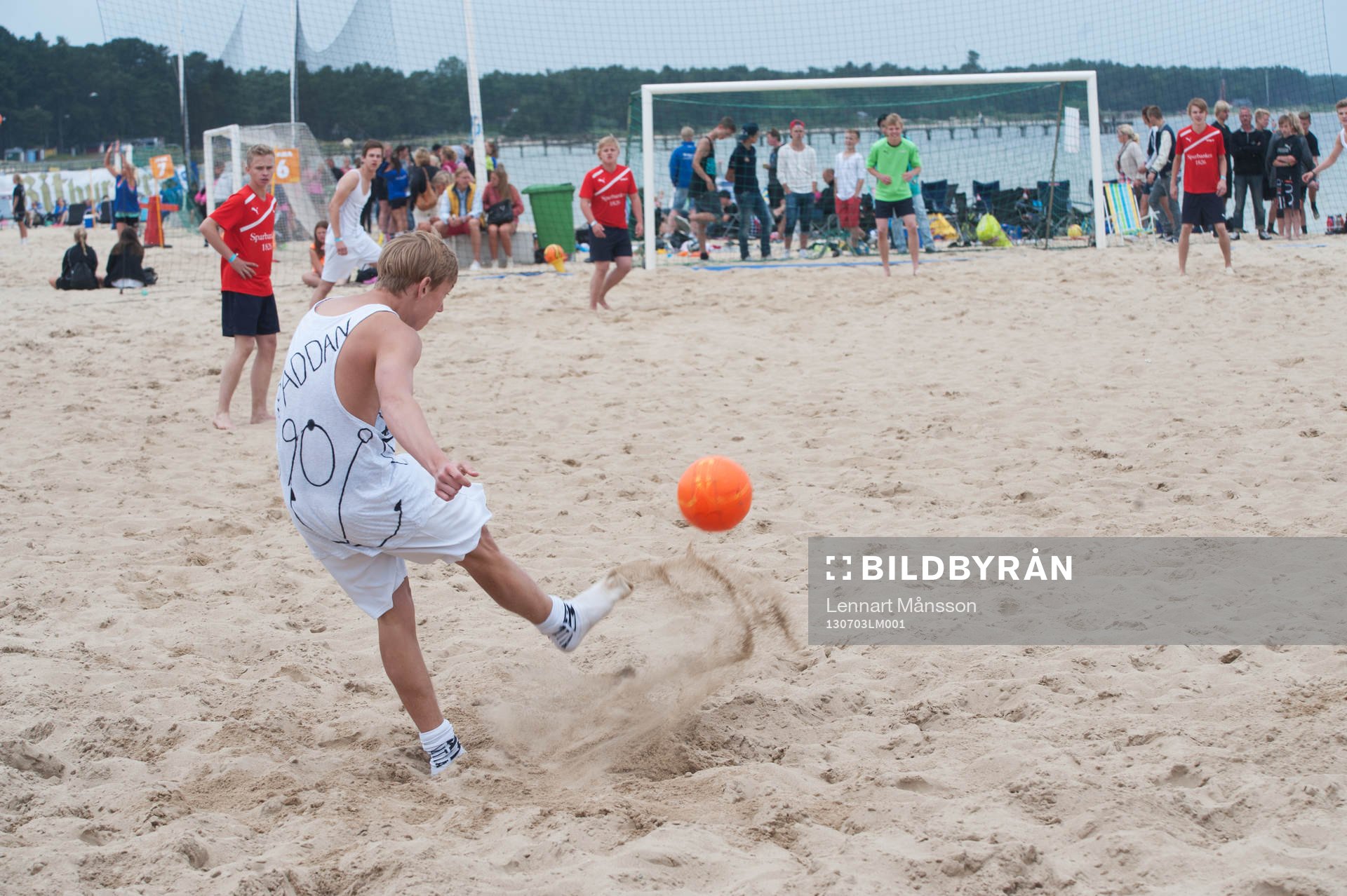 Sand, frispark, beachsoccerplan, boll