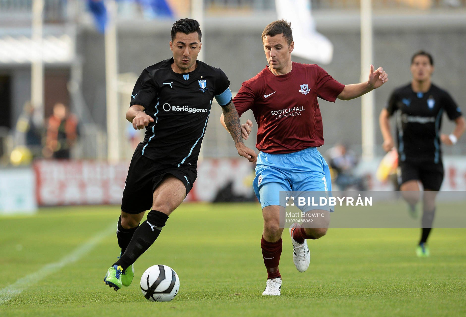 4 July 2013; Jiloan Hamad, Malmö FF, in action against