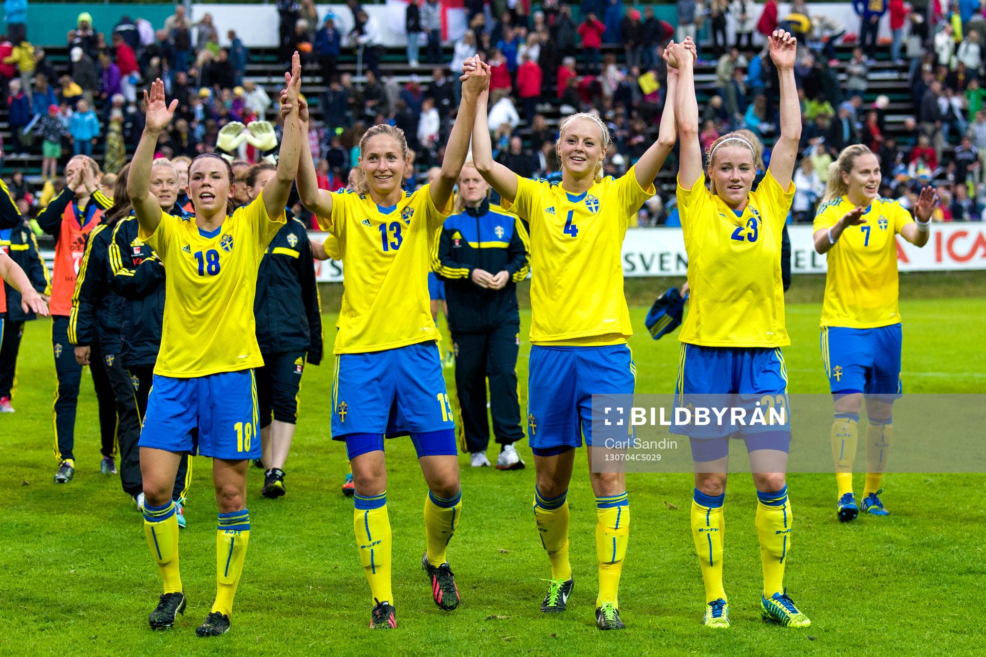 Sveriges Jessica Samuelsson, Emmelie Konradsson, Amanda