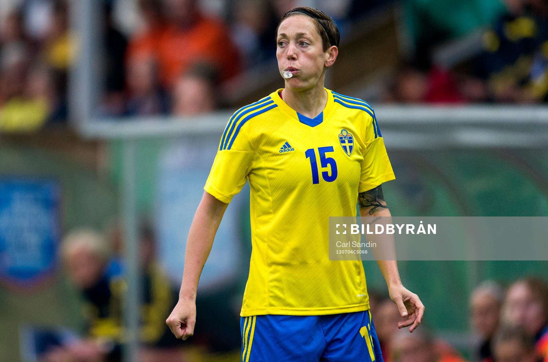 Sveriges Therese Sjögran spottar