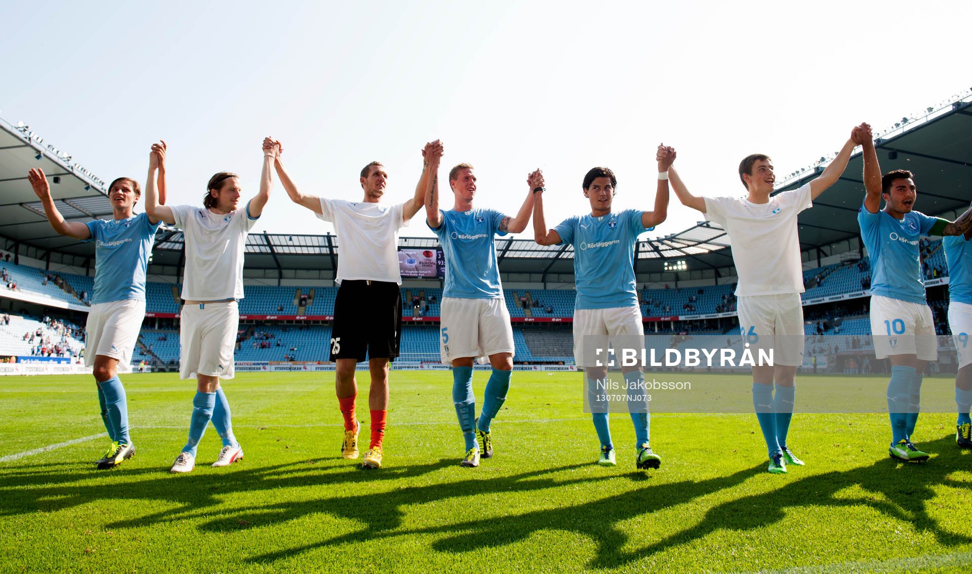 Malmö FFs Simon Thern, Erik Friberg, målvakt Robin Olsen,