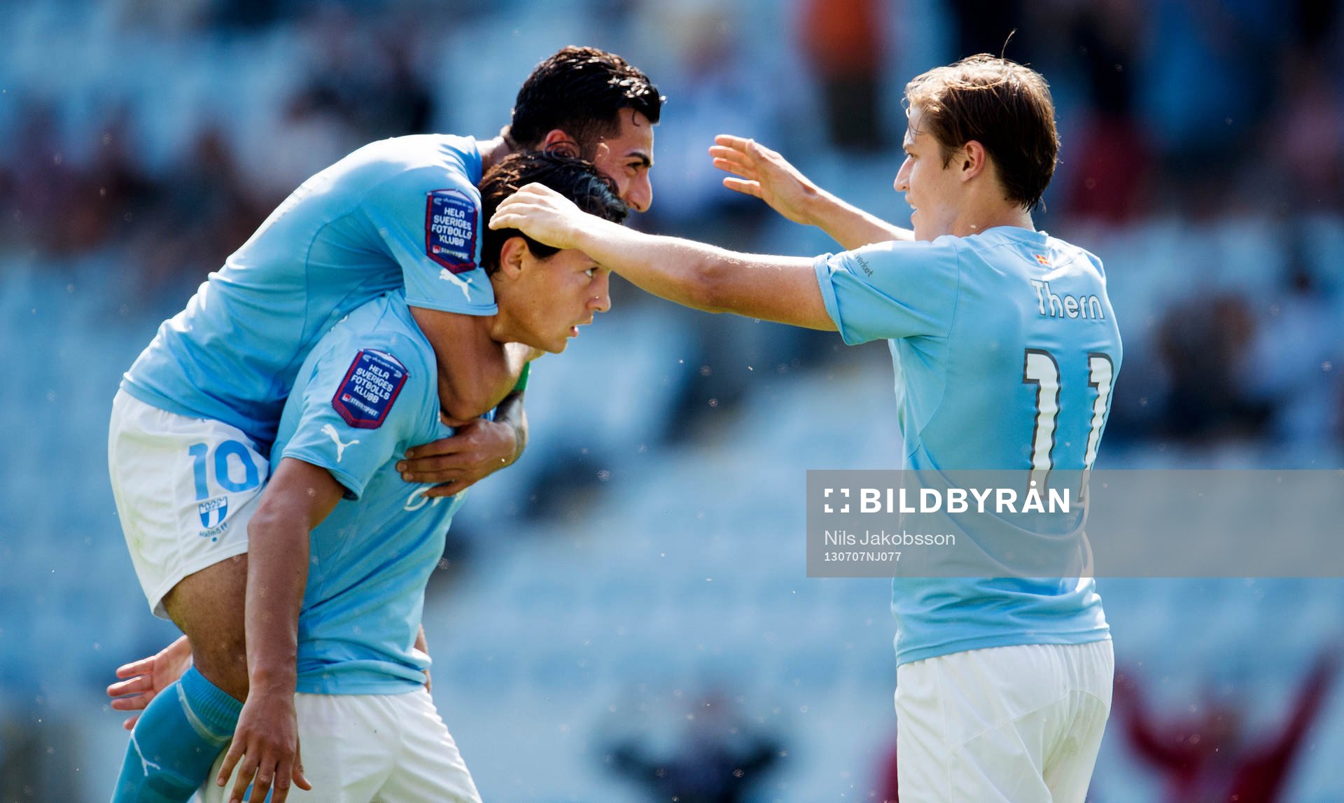 Malmö FFs Miiko Albornoz har gjort 3-1 och Jiloan Hamad