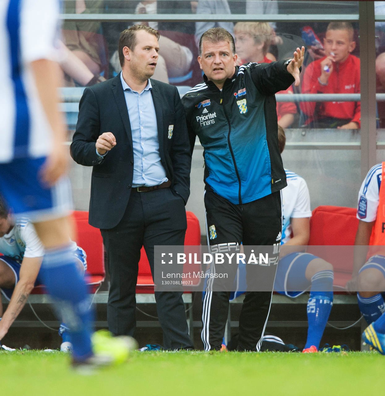Mikael Stahre och Magnus Edlund, tränare, IFK Göteborg, i