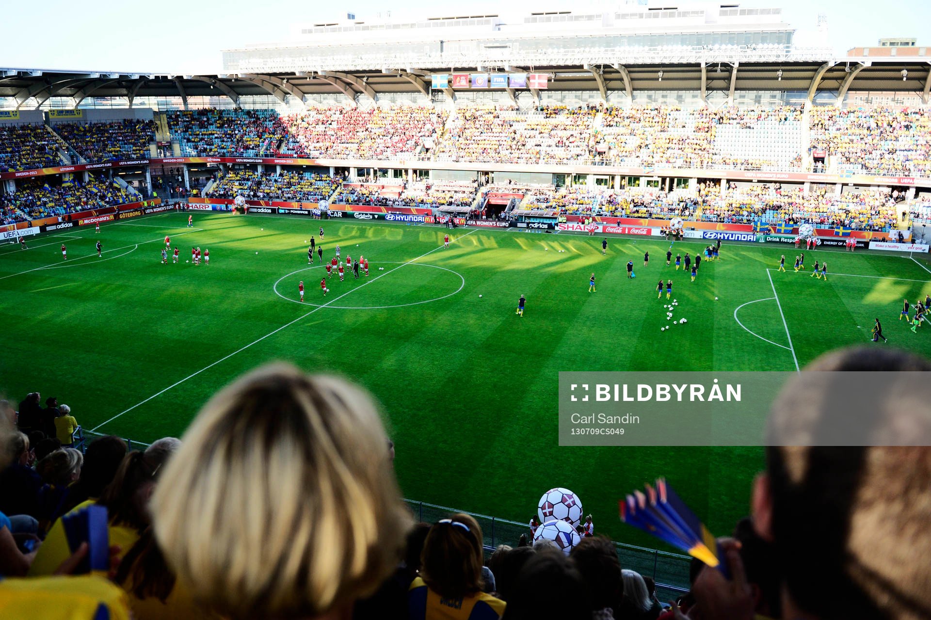 Uppvärmning på Gamla Ullevi innan matchen mellan Sverige