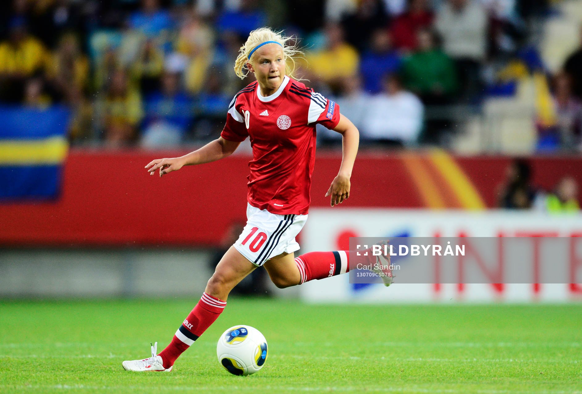 Danmarks Pernille Harder i matchen mellan Sverige och