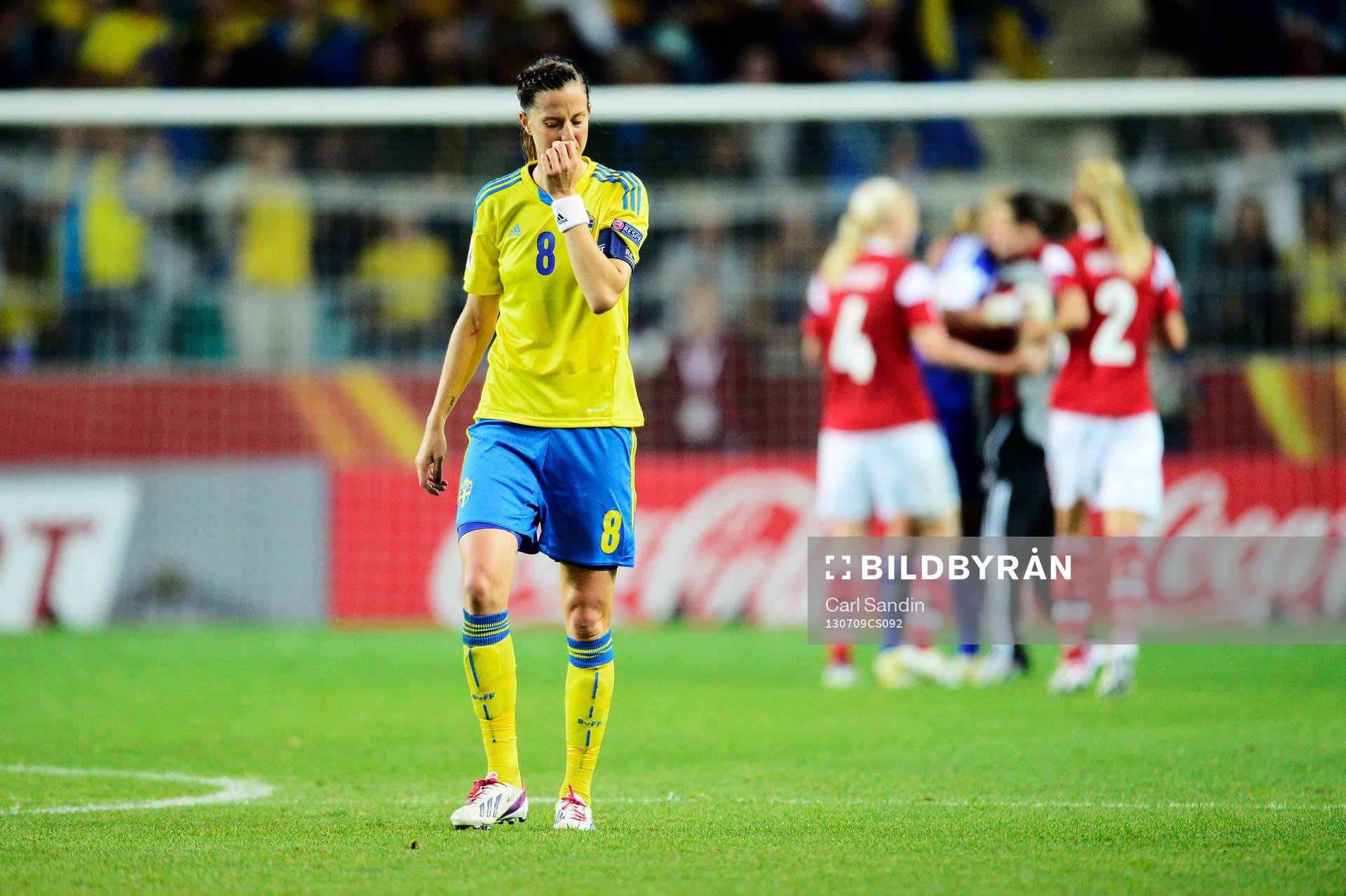 Sveriges Lotta Schelin deppar i matchen mellan Sverige och