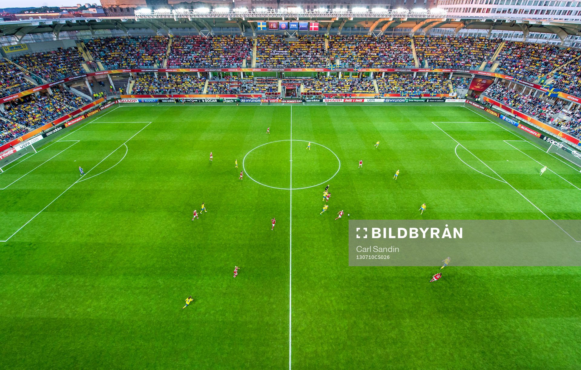 Interiör på Gamla Ullevi i matchen mellan Sverige och