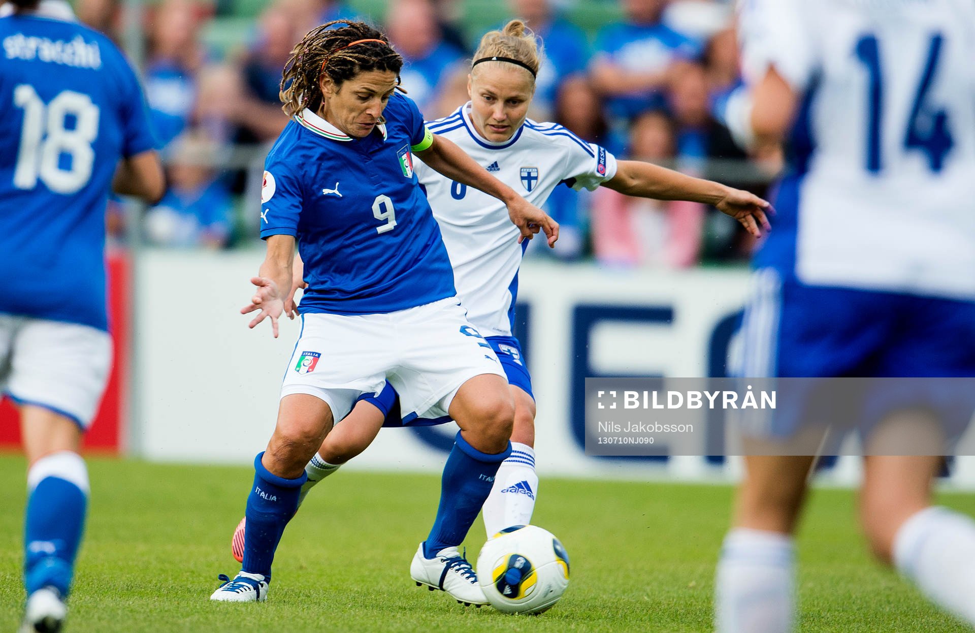 Patrizia Panicio Italiens under matchen mellan Italien och Finland under dam-EM i fotboll den 10 juli 2013 i Halmstad.