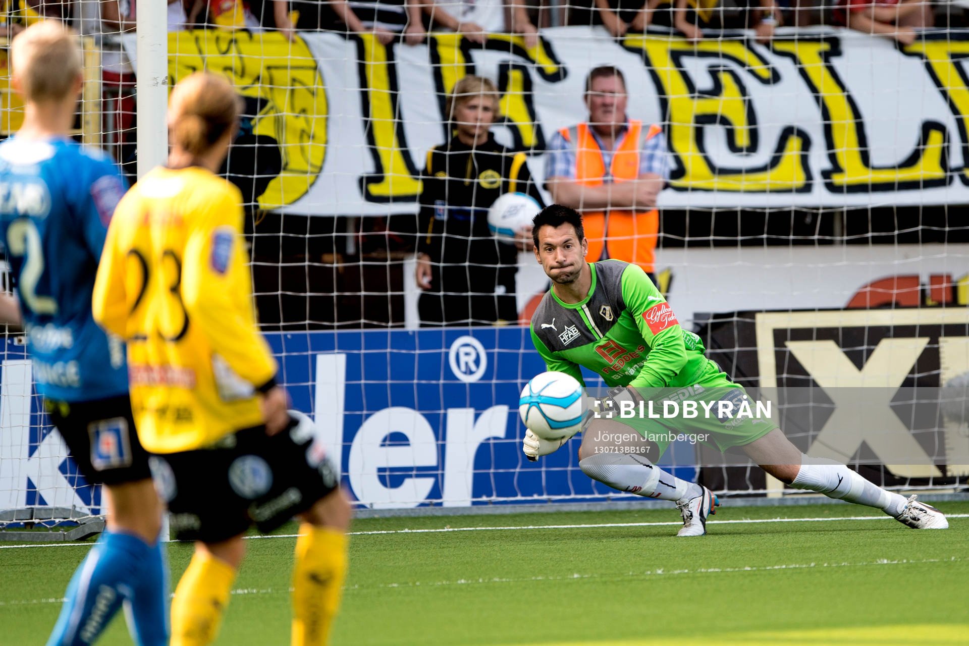 Halmstadsmålvakt Stojan Lukic i matchen mellan Elfsborg