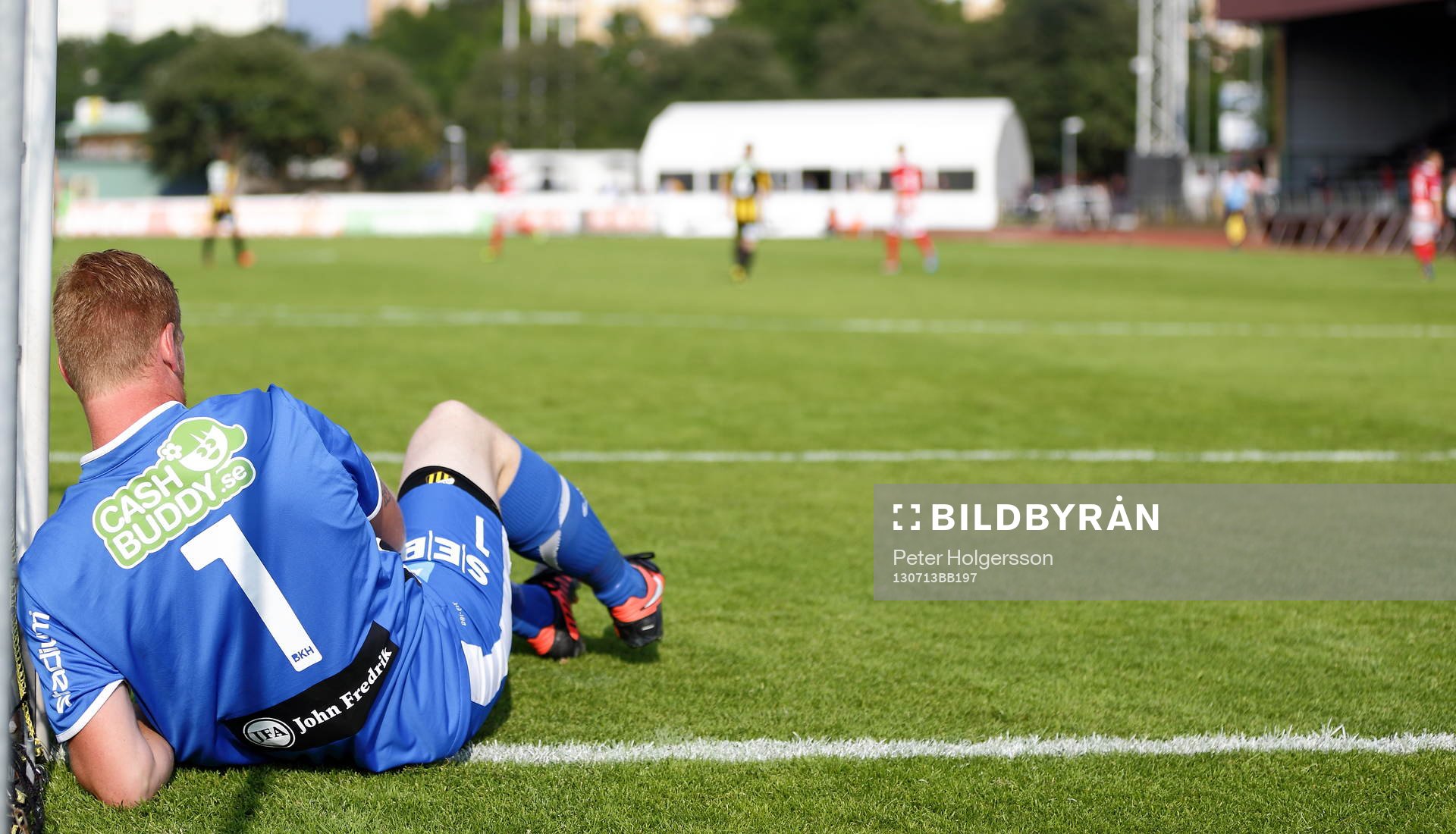 Mål 0-1 av Melker Hallberg, i bild Häckens målvakt