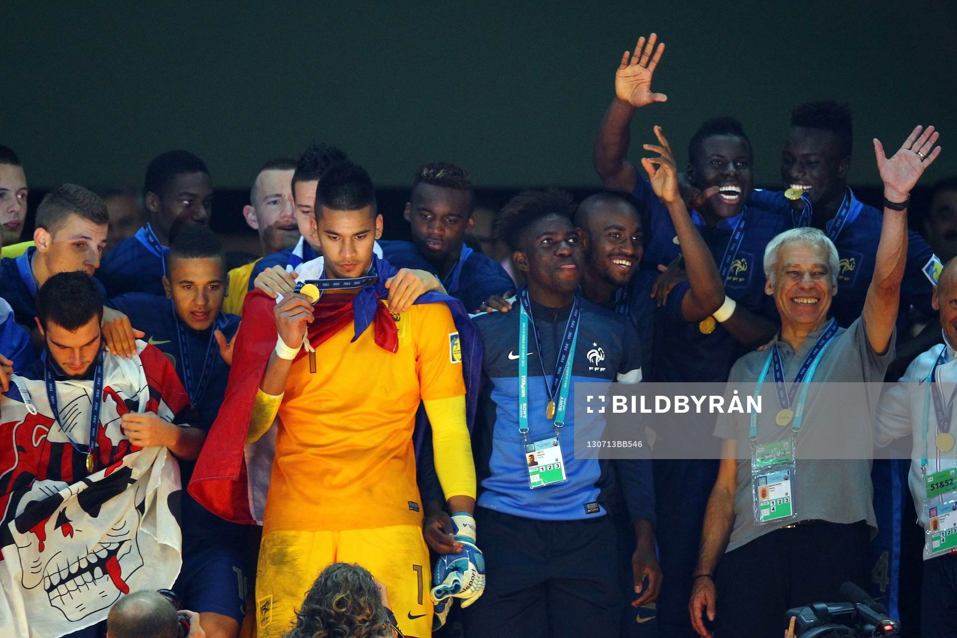  Fotboll, VM, U20, Final, Frankrike - Uruguay: Victoire de la France  / Alphonse Areola  - France Champion du Monde -  13.07.2013 - France / Uruguay - Finale de la  Coupe du Monde des U20 2013 -Istanbul