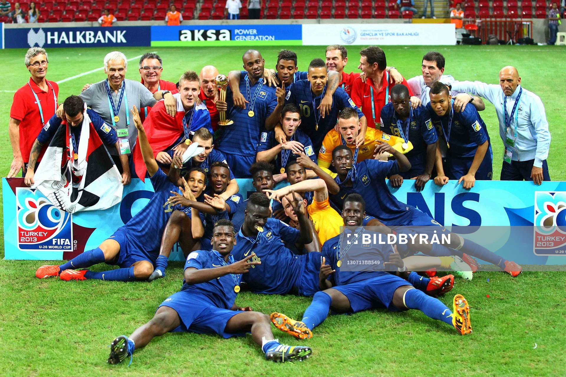  Fotboll, VM, U20, Final, Frankrike - Uruguay: Victoire de la France - France Champion du Monde -  13.07.2013 - France / Uruguay - Finale de la  Coupe du Monde des U20 2013 -Istanbul