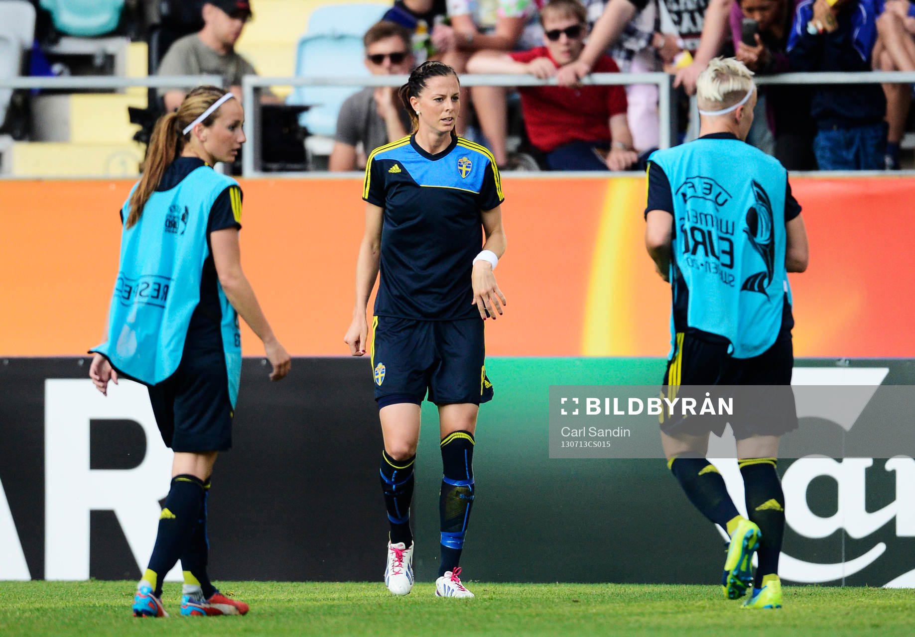 Sveriges Kosovare Asllani Lotta Schelin Nilla Fischer innan